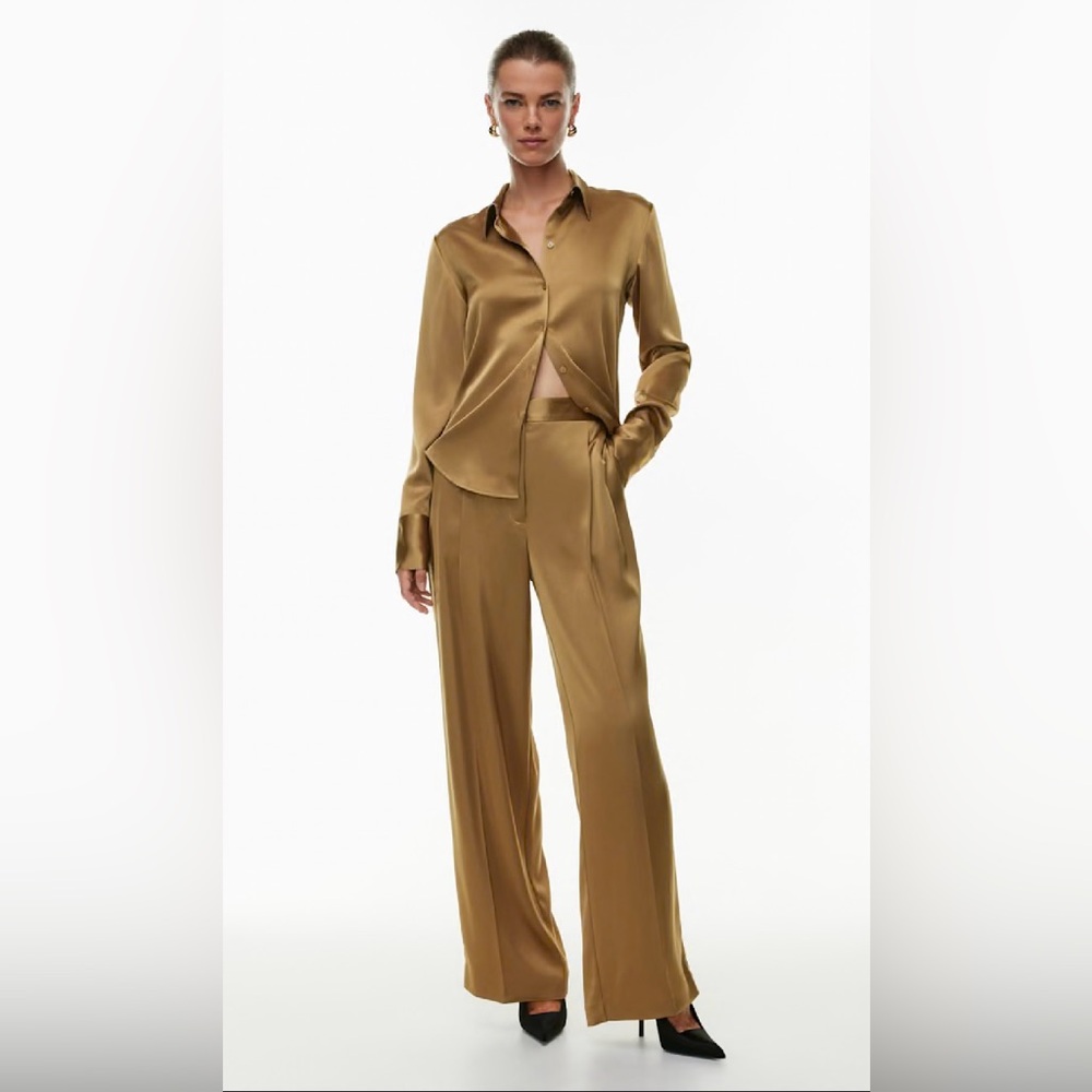 Babaton Satin Pleated Pants